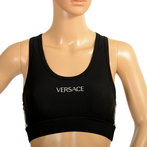 Versace Women's Multi-Color Logo Print Sport Bra US XL IT 46 - Picture 1 of 9